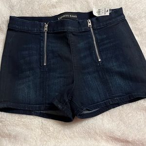 Express shorts - size 10 dark blue double zipper high tide shorts